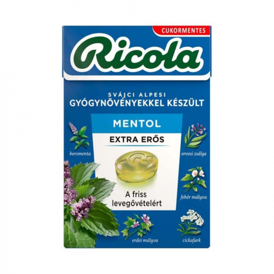 RICOLA MENTOL CUKORKA EXTRA ERŐS - 40G